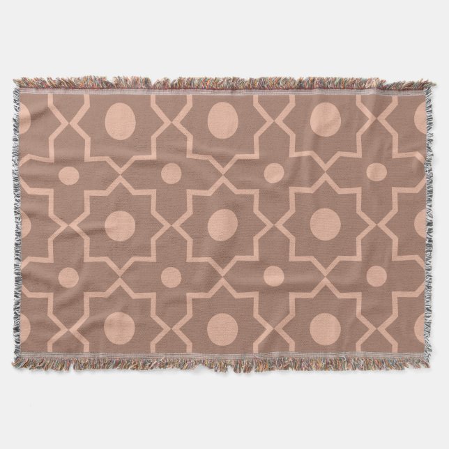 Cobertor Modern Mocha Mousse Forma Geométrica Rosa Dusty (Frente)