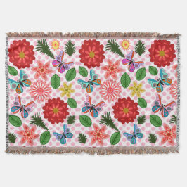 Cobertor Modern Spring Garden Butterfly Floral 