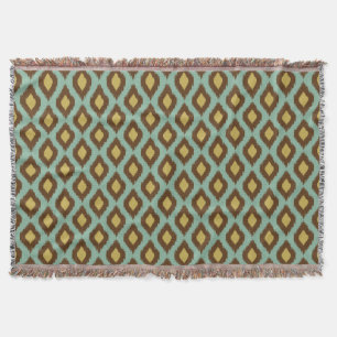 Cobertor Modern tribal ikat azul amarelo moderno