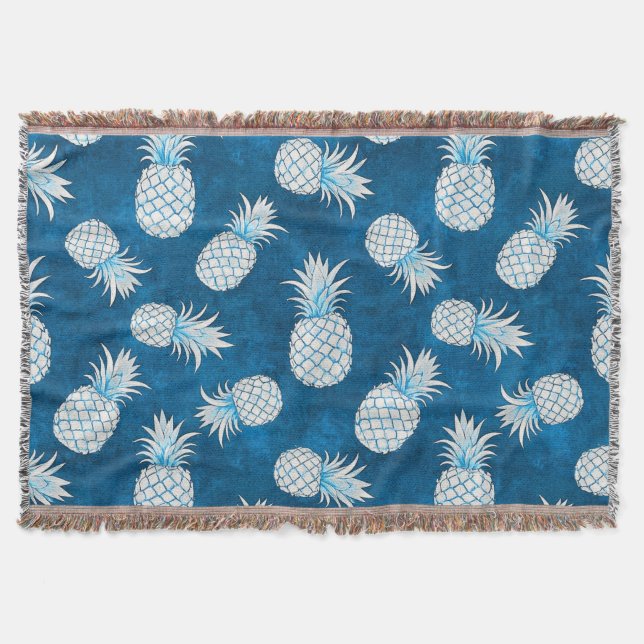 Cobertor Modern Tropical Pineapple Watercolor (Frente)