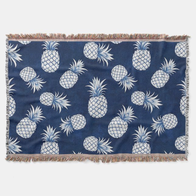 Cobertor Modern Tropical Pineapple Watercolor (Frente)