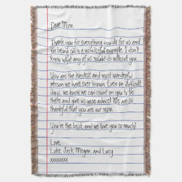 Cobertor Moderna Letra manuscrita em papel linkado para mam