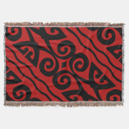 Cobertor Moderno Elegante Vermelho E Negro