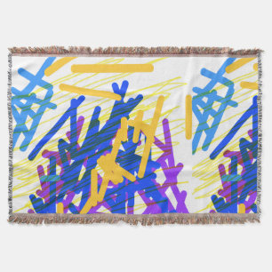 Cobertor Moderno Splash de Pintura Festivo Abstrato