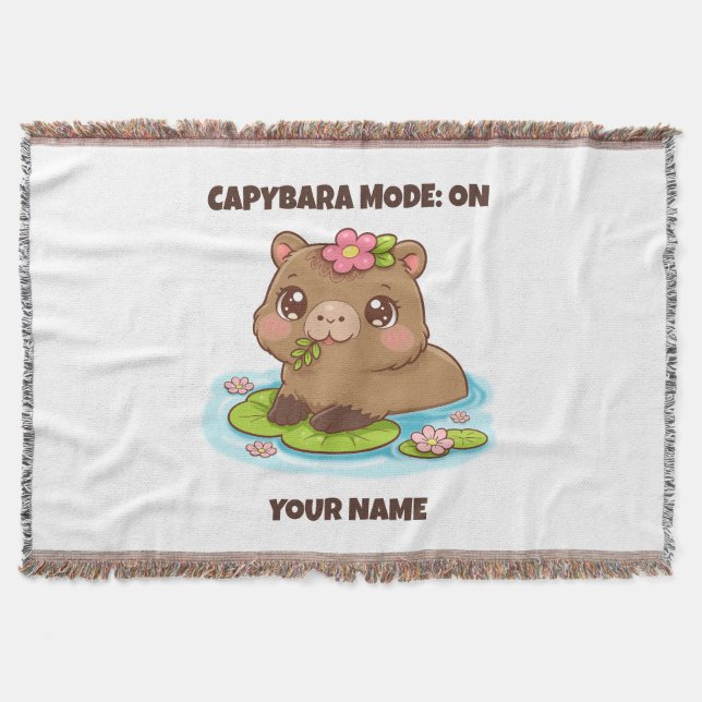 Cobertor Modo Capivara Kawaii Fofo Personalizado (Frente)