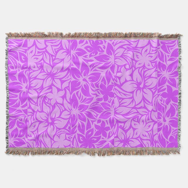 Cobertor Moloaa Bay Havaiana Hibiscus Tonal Stripes Blanket (Frente)