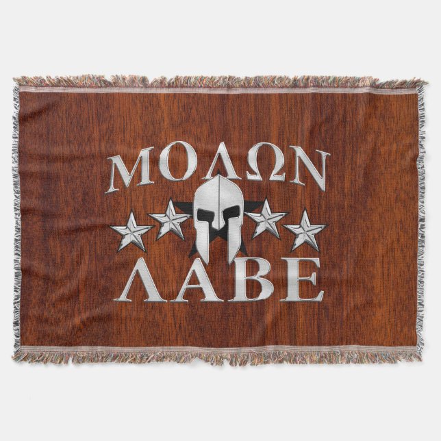 Cobertor Molon Labe Spartan Warrior Helmet Mahogany (Frente)