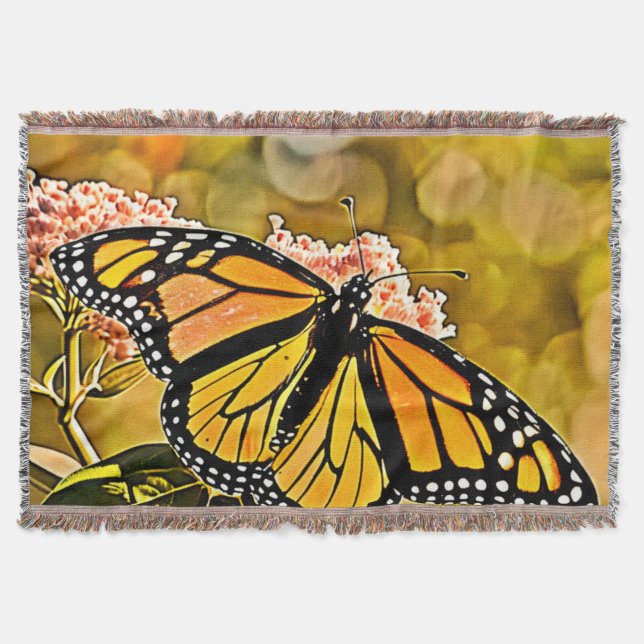 Cobertor  Monarch Butterfly Garden Art (Frente)