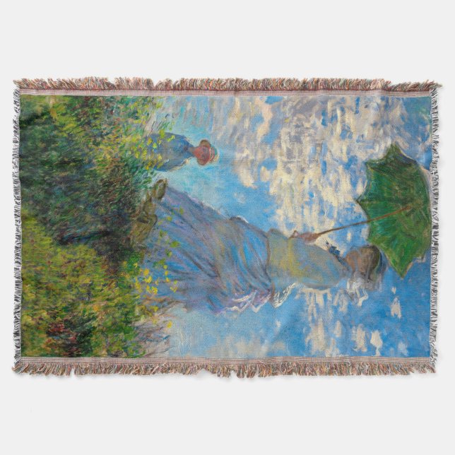 Cobertor Monet Mulher Guarda-Sol Impressionismo (Frente)