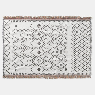 Cobertor Monocromo Kilim: Textura Tribal de Marrocos