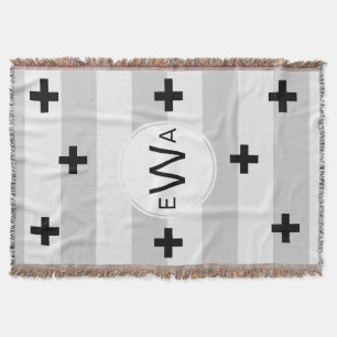 Cobertor Monograma - Cinzas Escandinavas Modernas