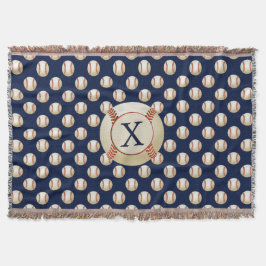 Cobertor Monograma de Bolas de Beisebol