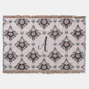 Cobertor Monograma de Lavanda Floral Moderno Elegante