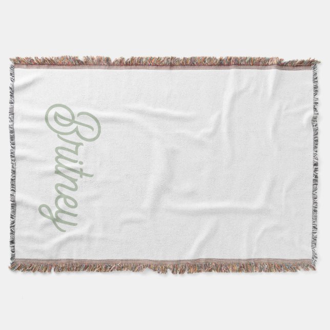 Cobertor Monograma e Nome Personalizados Verde do Modern Sa (Frente)