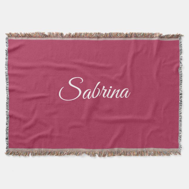 Cobertor Monograma minimalista rosa cereja (Frente)