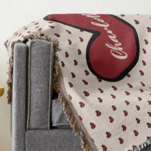 Cobertor Monograma Personalizado de Padrão Cardíaco Curto E