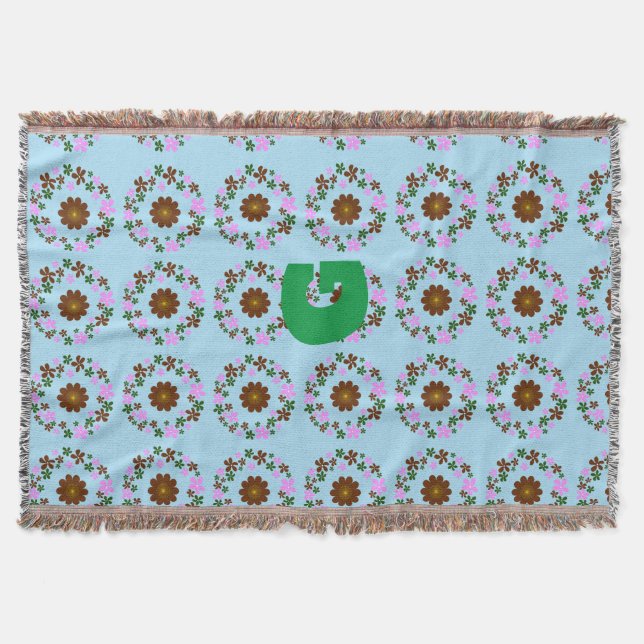 Cobertor Monograma Personalizar decoração caseira (Frente)