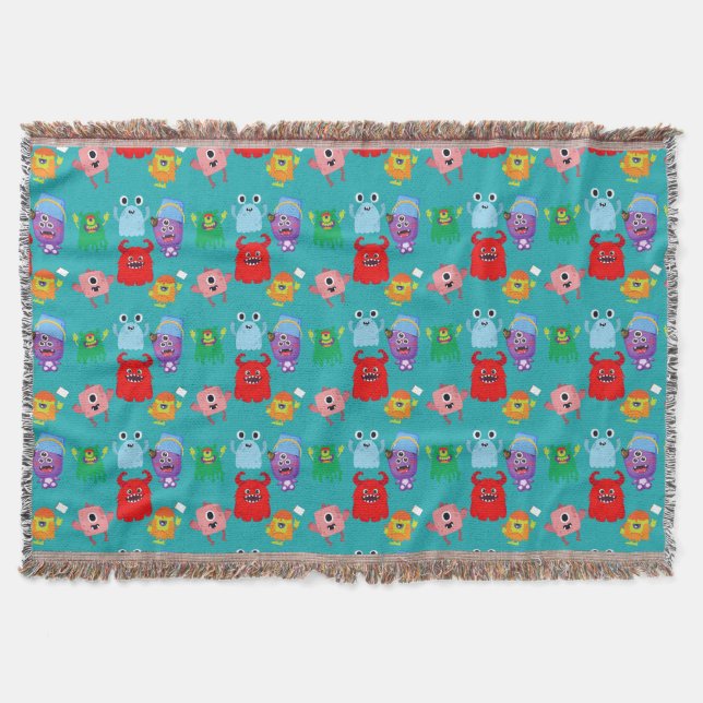 Cobertor Monstro Infantil Ilustrado (Frente)