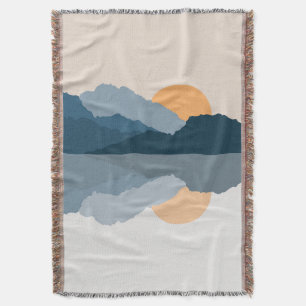 Cobertor Montanhas azuis no lago