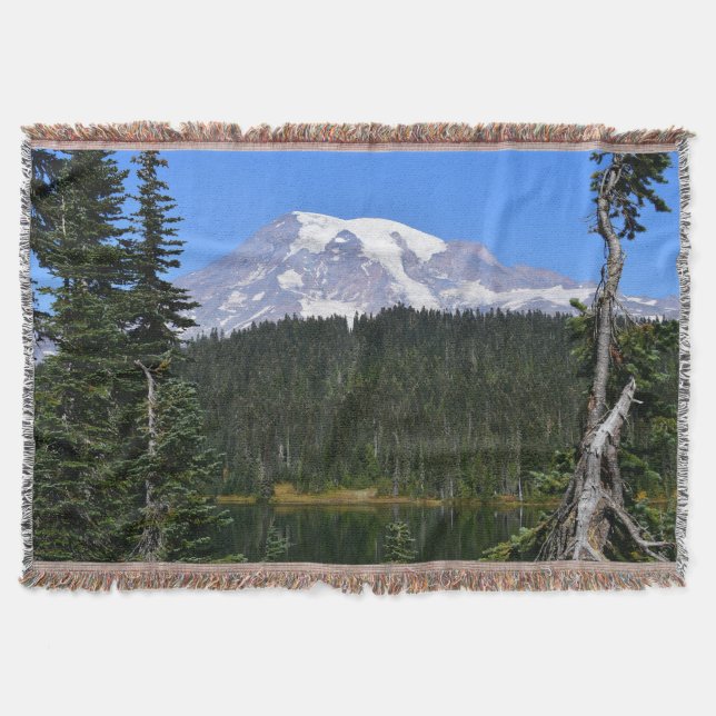 Cobertor Monte Rainier Lake View Landscape (Frente)