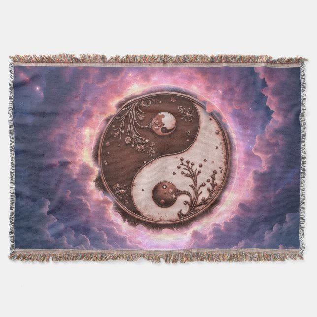 Cobertor Moonlit Balance – Yin Yang of Eternal Light.  (Frente)