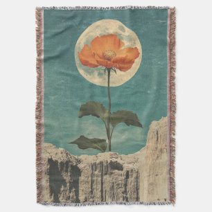 Cobertor Moonlit Orange Bloom - Vintage Boho Charm