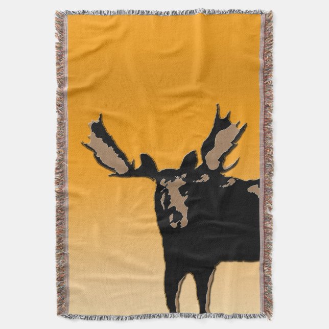Cobertor Moose no Sunset - Arte original sobre a vida selva (Frente Vertical)