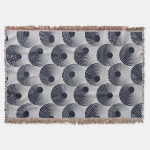 Cobertor Mosaico preto-prata: textura concêntrica dos anéis