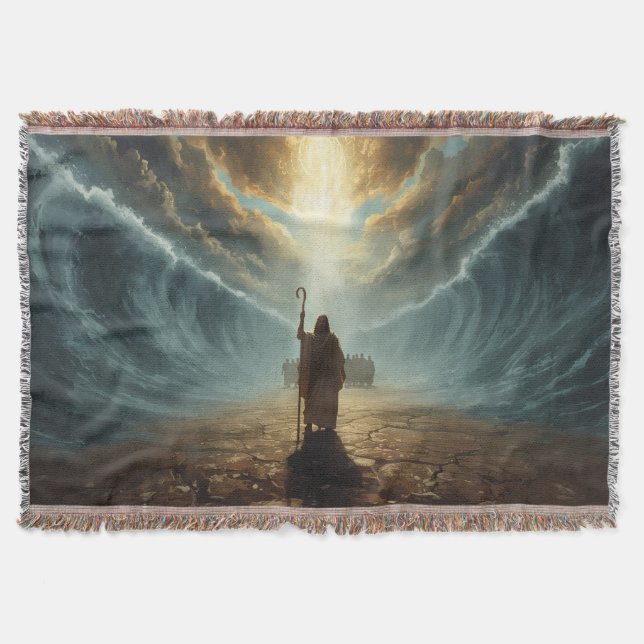 Cobertor Moses at the Red Sea: Christian Blanket (Frente)