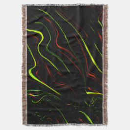 Cobertor Mostra vestígios verdes e vermelhos longos e verme