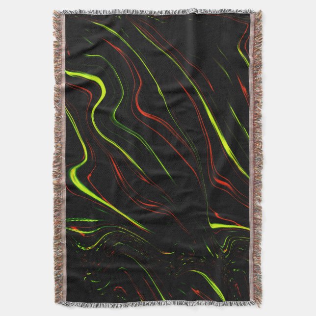 Cobertor Mostra vestígios verdes e vermelhos longos e verme (Frente Vertical)