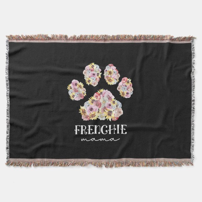 Cobertor Mother Art Frenchie Mama Floral Paw French Bulldog (Frente)