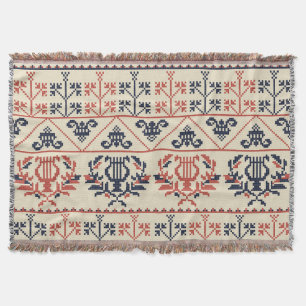 Cobertor Motif de bordados palestiniano, padrão sem costura