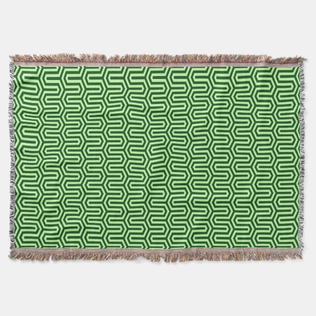 Cobertor Motif deco egípcio - pinho verde (Frente)