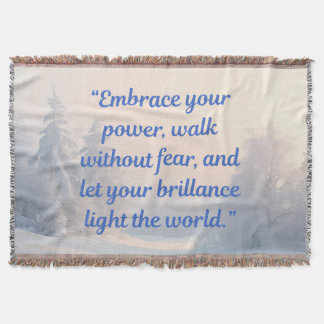 Cobertor  Motivational Quote Blanket "Brilliance & Courage"