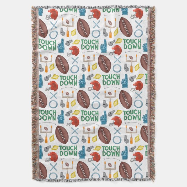 Cobertor Motografia de Futebol XO em Primeiro Abaixo (Frente Vertical)