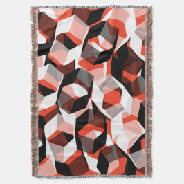 Cobertor Muitos hexágonos com partes incolores, em vermelho