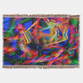 Cobertor Muitos quadrados tortos com 'pinceladas' coloridas