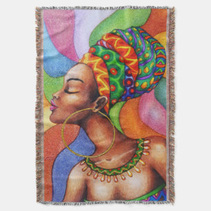 Cobertor Mulher africana com Tecido tradicional de cera