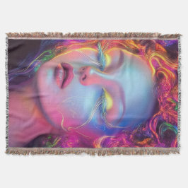 Cobertor Mulher alienígena com cabelo cósmico