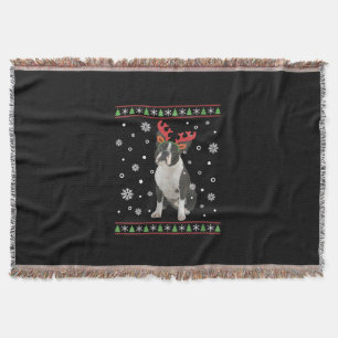 Cobertor Mulher Boston Terrier Xmas Ugly Christmas Sweater