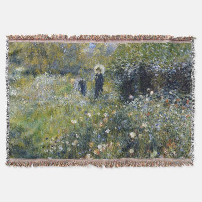 Cobertor Mulher com Parasol em Jardim por Auguste Renoir (Frente)