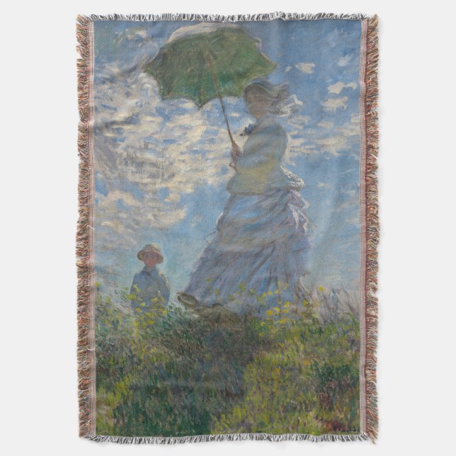 Cobertor Mulher com Parasol - Madame Monet e seu filho (Frente Vertical)
