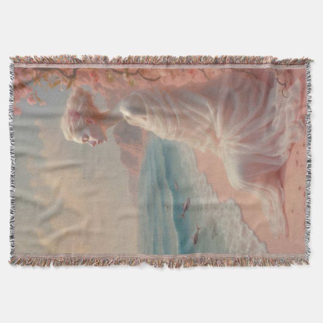 Cobertor Mulher etérea na praia de Dreamy (Frente)