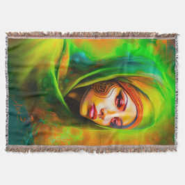 Cobertor Mulher mística em cores neonárias