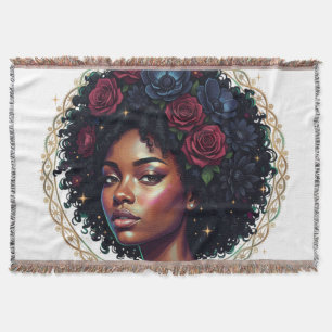 Cobertor Mulher Negra Floral Afro