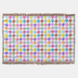 Cobertor Múltiplas cores Houndstooth+Padrão Branco