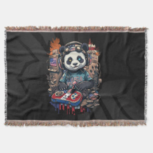 Cobertor Músico Panda Patriótico Design EUA   Panda Fofo