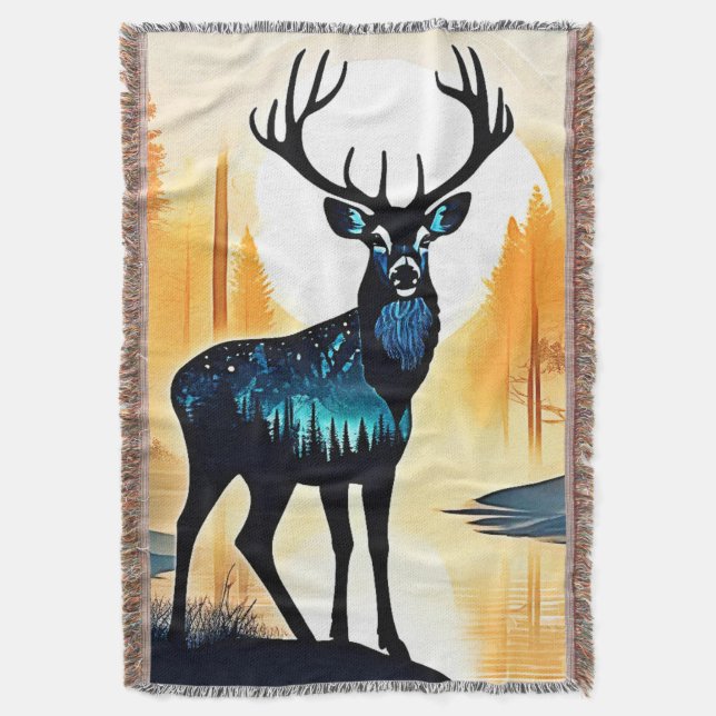 Cobertor Mystical Forest Deer (Frente Vertical)