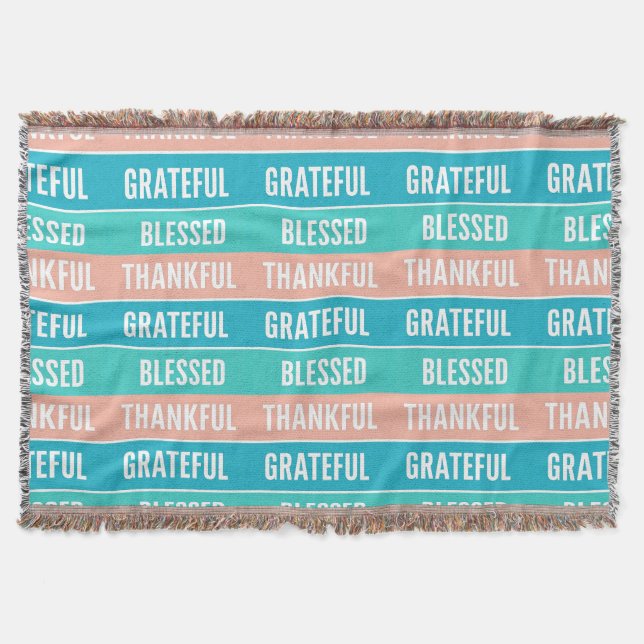 Cobertor Na moda abençoado, Grata Ação de Graças (Frente)